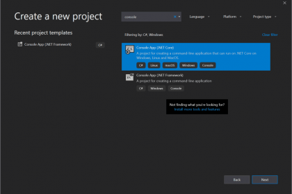 csharp console